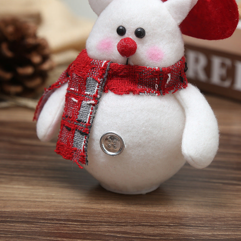 LED Santa Claus and Snowman ornaments, featuring vibrant colors and festive designs, perfect for Christmas decorations.